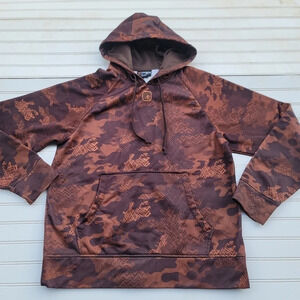 AND1 Men's Hoodie Pullover Sweatshirt Pullover Camo Dark Brown Brown Sz S
